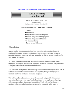 Medical Marijuana and Public Safety Personnel
