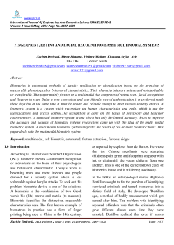 fingerprint, retina and facial recognition based multimodal systems