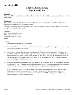 Activity #1-HS What is a Seismometer? - The Quake