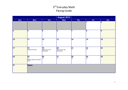 3 Everyday Math Pacing Guide