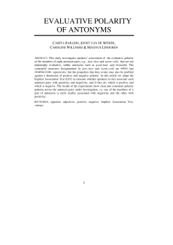 EVALUATIVE POLARITY OF ANTONYMS