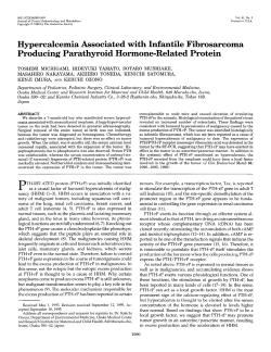 Hypercalcemia Associated with Infantile Fibrosarcoma Producing