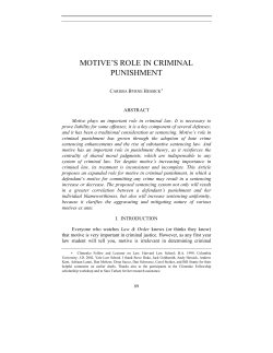 Motive`s Role in Criminal Punishment