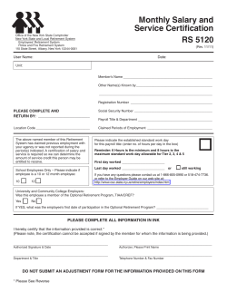 Monthly Salary and Service Certification