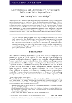 Disproportionate and Discriminatory: Reviewing the Evidence on