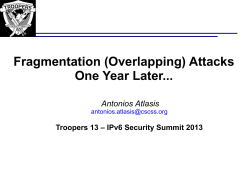 Fragmentation (Overlapping) Attacks One Year Later