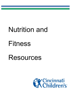 Nutrition and Fitness Binder - Cincinnati Children`s Hospital