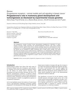 Progesterone`s role in mammary gland
