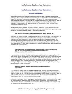 How To Backup Data From Your Workstation