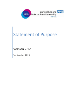 Statement of Purpose - Staffordshire and Stoke-On