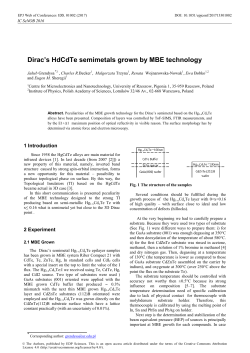 Dirac`s HdCdTe semimetals grown by MBE technology