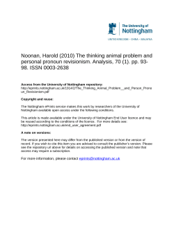 The Thinking Animal Problem and Person Pronoun Revisionism