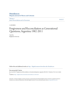 Forgiveness and Reconciliation as Generational Questions