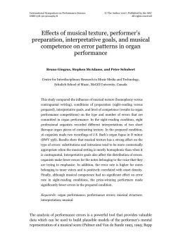 Effects of musical texture, performer`s preparation, interpretative