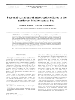 Seasonal variations of mixotrophic ciliates in the northwest