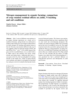 Nitrogen management in organic farming: comparison of crop
