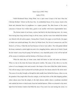 1 James Joyce (1882-1941) Araby (1914) North