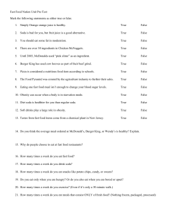 Fast Food Nation Introduction Packet