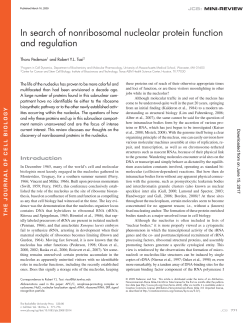 In search of nonribosomal nucleolar protein function and regulation