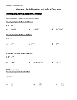 Chapter 6: Radical Functions and Rational Exponents