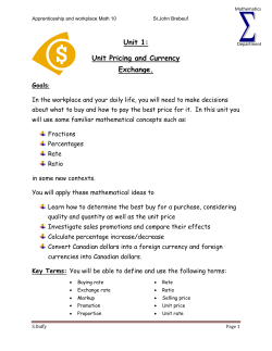 Unit 1: Unit Pricing and Currency Exchange.