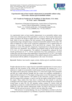 Experimental study of heat transfer enhancement in automobile