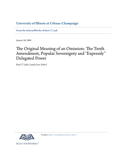 The Original Meaning of an Omission: The Tenth