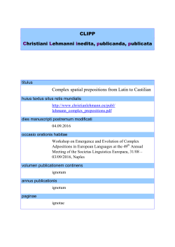 Complex spatial prepositions from Latin to Castilian