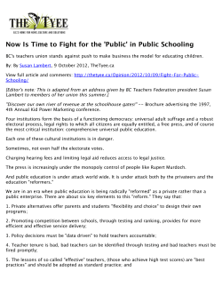 Now Is Time to Fight for the `Public` in Public Schooling