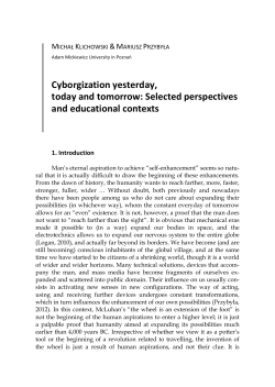 Cyborgization yesterday, today and tomorrow: Selected