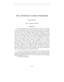 the antitrust curse of bigness - Southern California Law Review