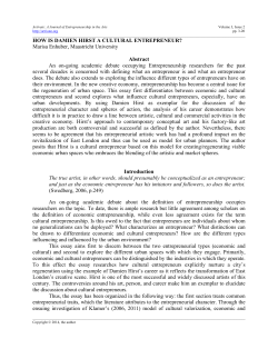 HOW IS DAMIEN HIRST A CULTURAL ENTREPRENEUR? Marisa