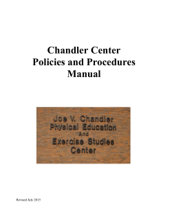 Chandler Center Policies and Procedures Manual