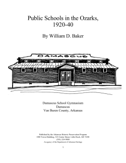 Public Schools in the Ozarks, 1920-40