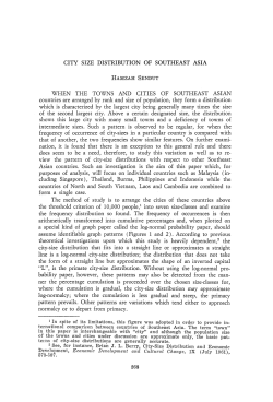 City size distrbution of Southeast Asia