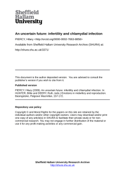 An uncertain future: infertility and chlamydial infection