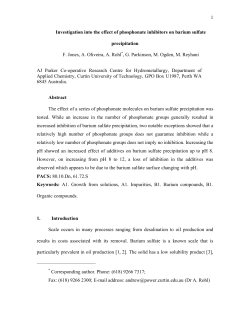 1 Investigation into the effect of phosphonate inhibitors on barium