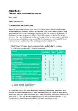 Open fields - Rural History 2013