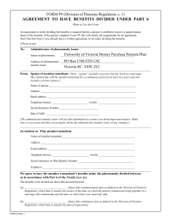 agreement to have benefits divided under part 6