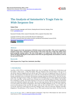 The Analysis of Antoinette`s Tragic Fate in Wide Sargasso Sea