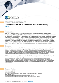 Competition Issues in Television and Broadcasting