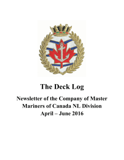 The Deck Log - Master Mariners of Canada
