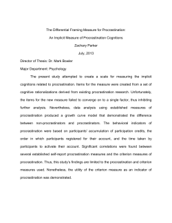 The Differential Framing Measure for Procrastination: An Implicit