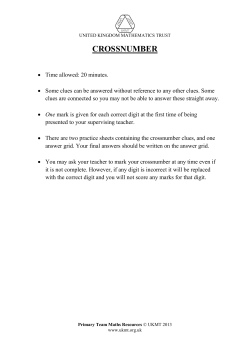 crossnumber - United Kingdom Mathematics Trust