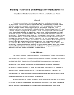 Building Transferable Skills through Informal