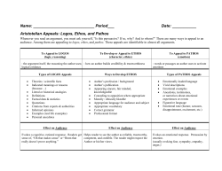 Aristotelian Appeals: Logos, Ethos, and Pathos