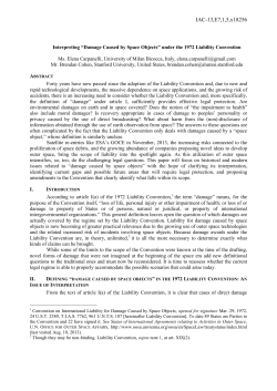 “Damage” Caused by a Space Object under