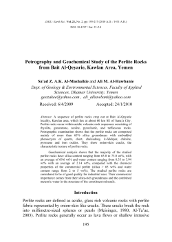 Petrography and Geochemical Study of the Perlite Rocks from Bait