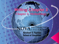 Writing Chapter 3 Chapter 3: Methodology