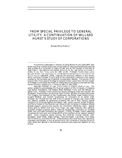 FROM SPECIAL PRIVILEGE TO GENERAL UTILITY: A